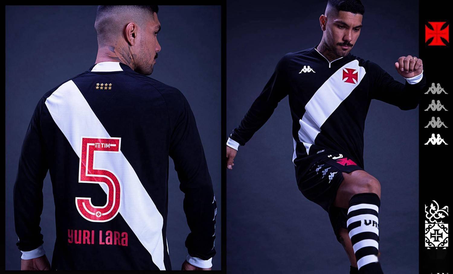 kappa发布瓦斯科达伽马2022/23赛季主场球衣_白色_黑色_条纹