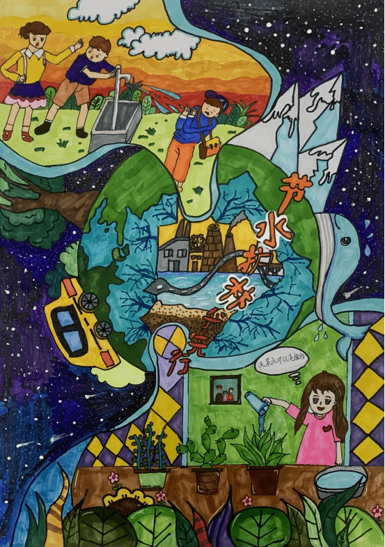 中山大涌文明实践丨"共建清洁美丽世界"绘画大赛优秀作品展示