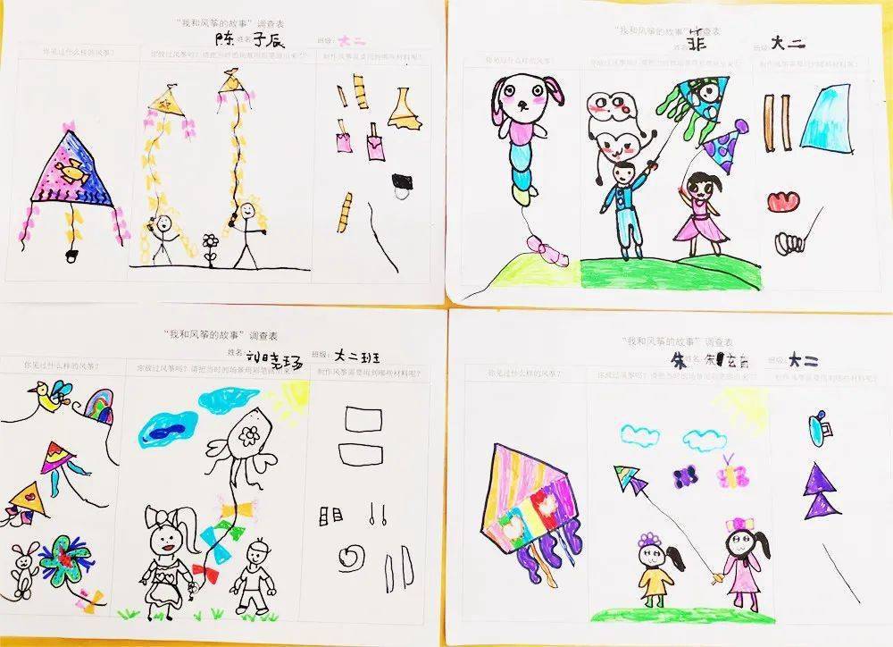 一起来完成调查表吧!说说你和风筝的故事.