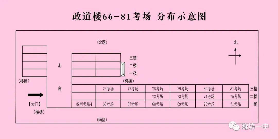 三,潍坊一中各考试楼考场分布图二,潍坊一中考点平面图一,考试科目及