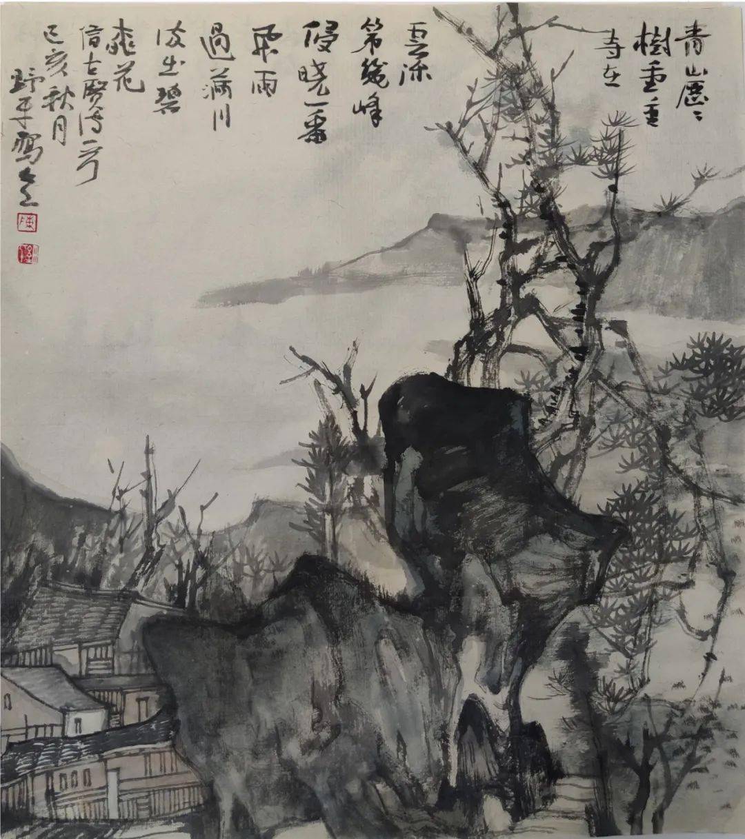 野中含雅平处见奇陈野平山水画作品