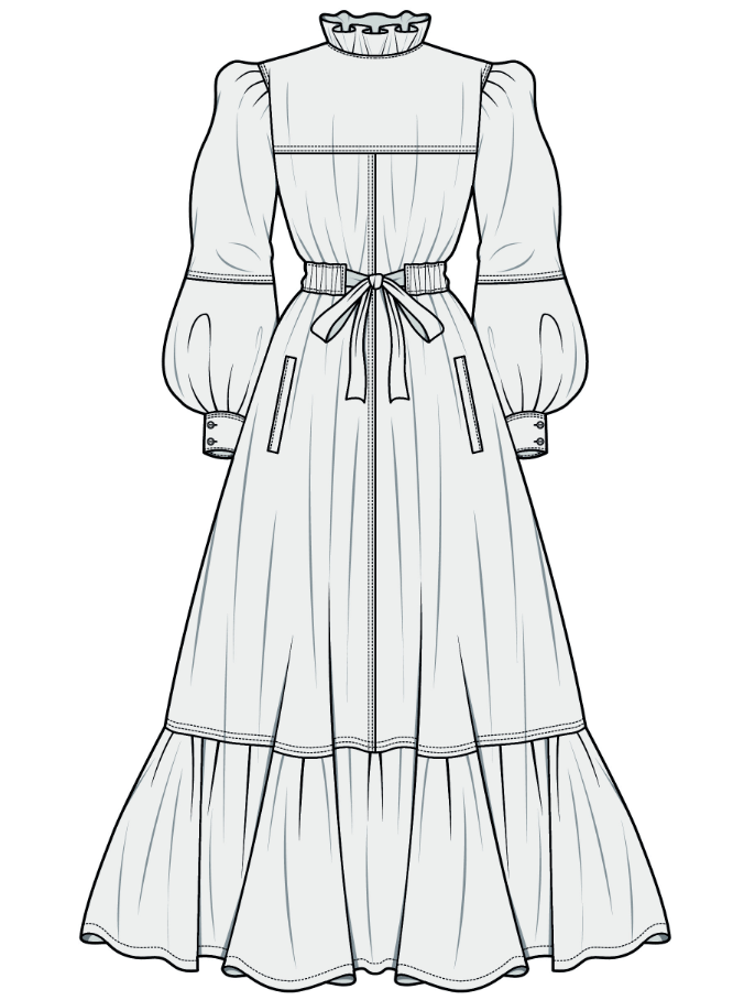 服装款式图上百款连衣裙平面款式图线稿专题