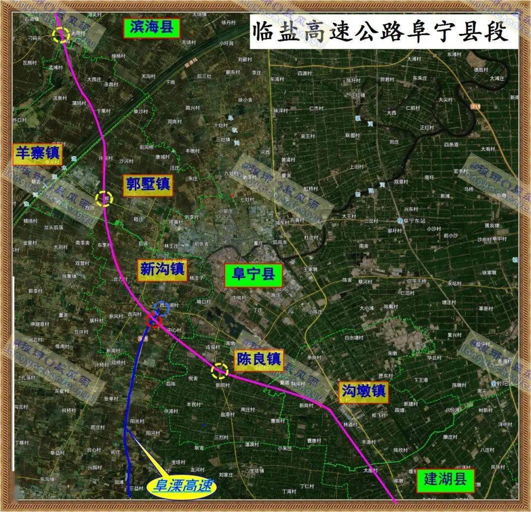 图二临盐高速公路响水县,滨海县线路图图一临盐高速公路盐城段线路图