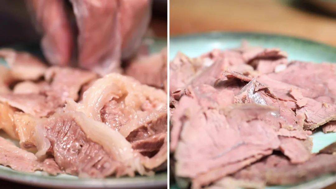 吴忠早茶的牛肉多取材牛腱,牛肋,用传统烹饪技法制作,凉,热两吃,肉,筋