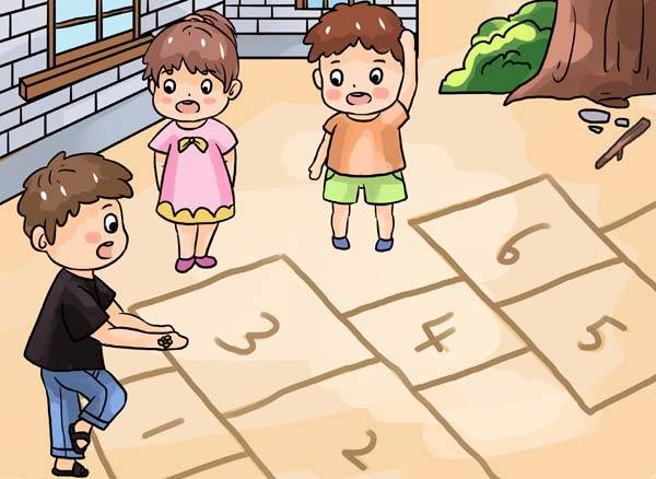 十日谈|童年的游戏:跳房子_瓦片_格子_书包