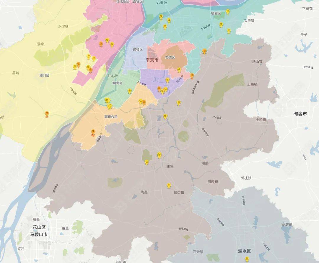 44宗地塊分佈於:玄武區(1宗),秦淮區(5宗),建鄴區(4宗),棲霞區(7宗)