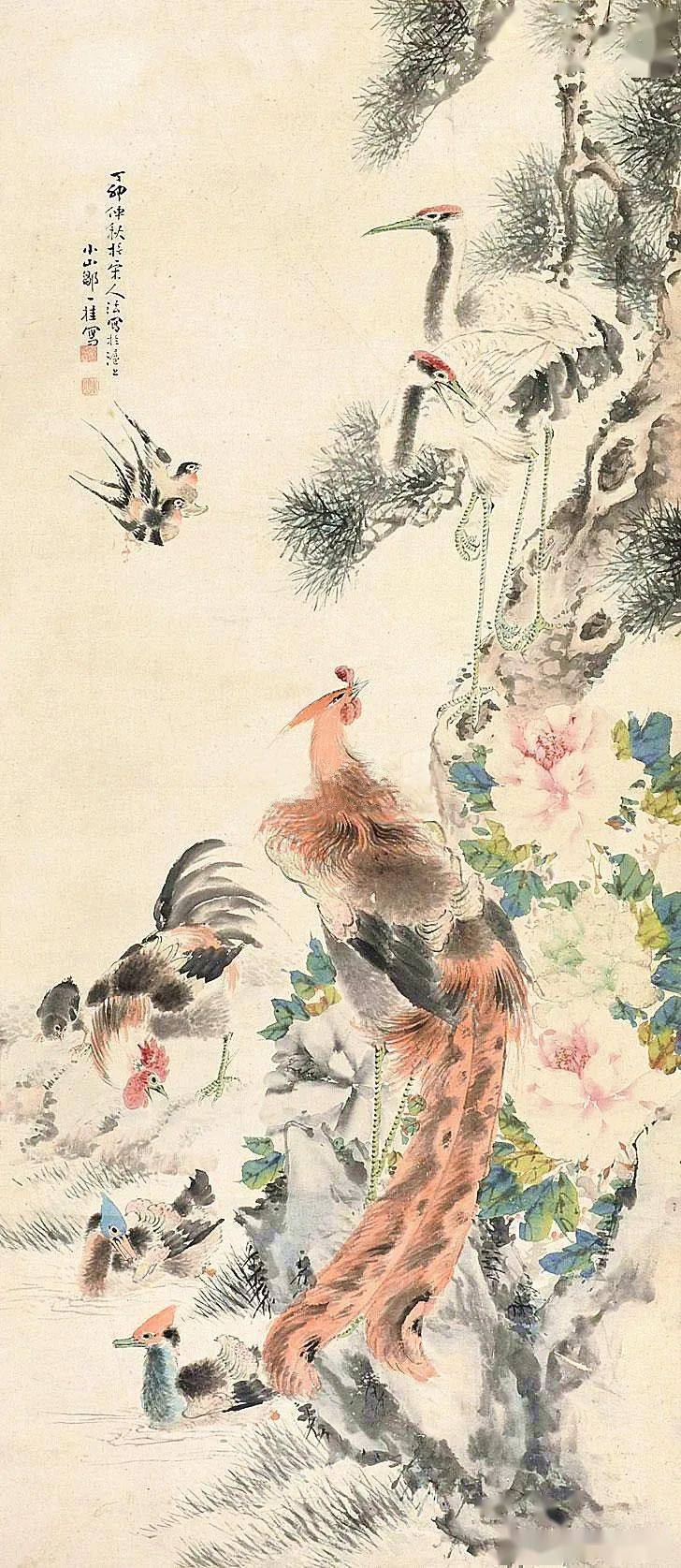清代邹氏最著名的画家之一：邹一桂工笔花鸟画作品欣赏_花卉_礼部