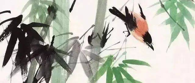 这组竹鸟图,充满生机_国画_笔下_基础