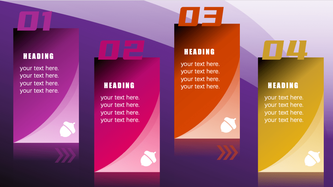 用渐变填充打造出多变的创意卡片ppt_背景_形状_矩形