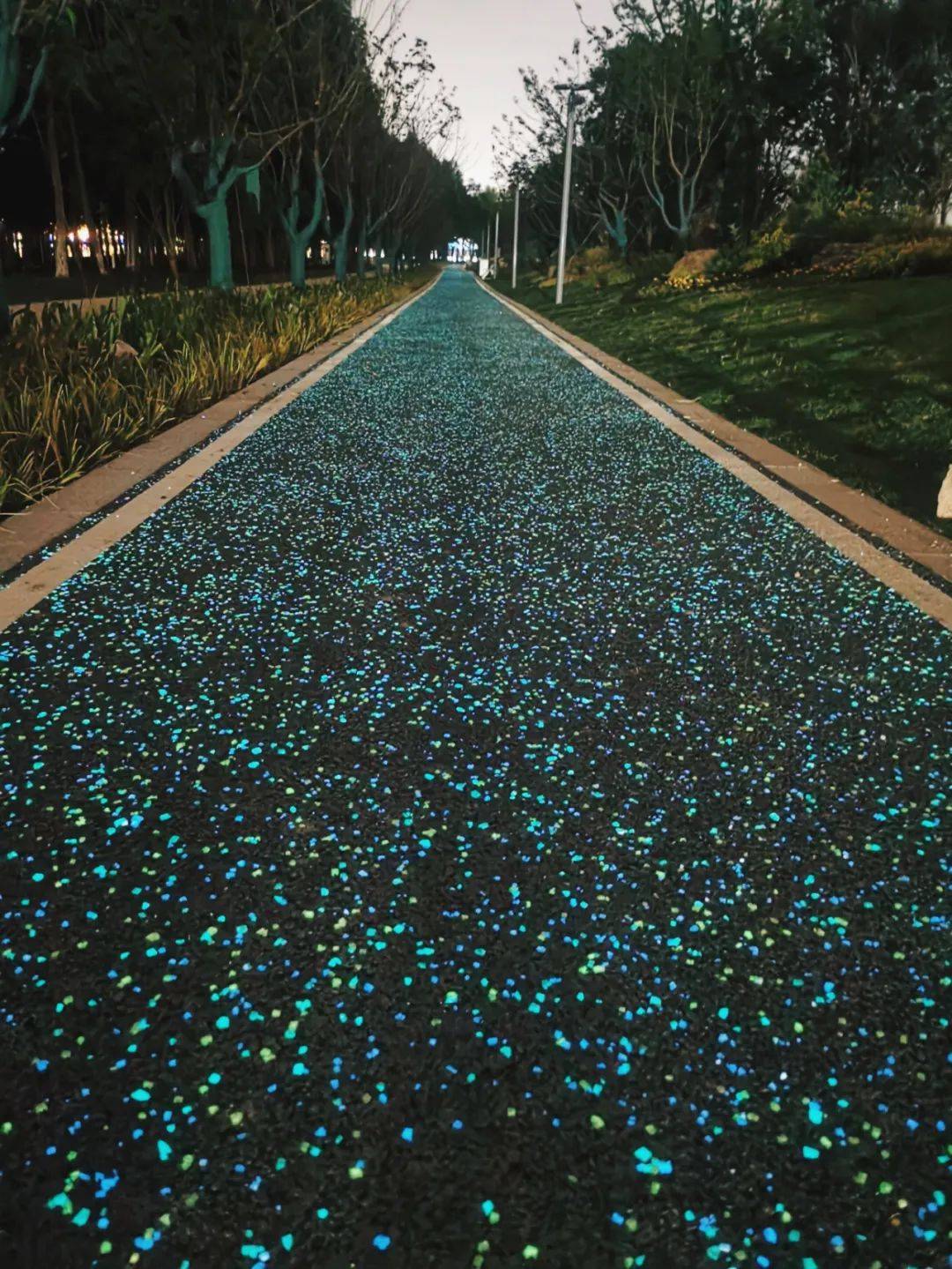 徜徉家门口的浪漫"星河",这些夜光跑道等你来打卡_荧光_步道_健身