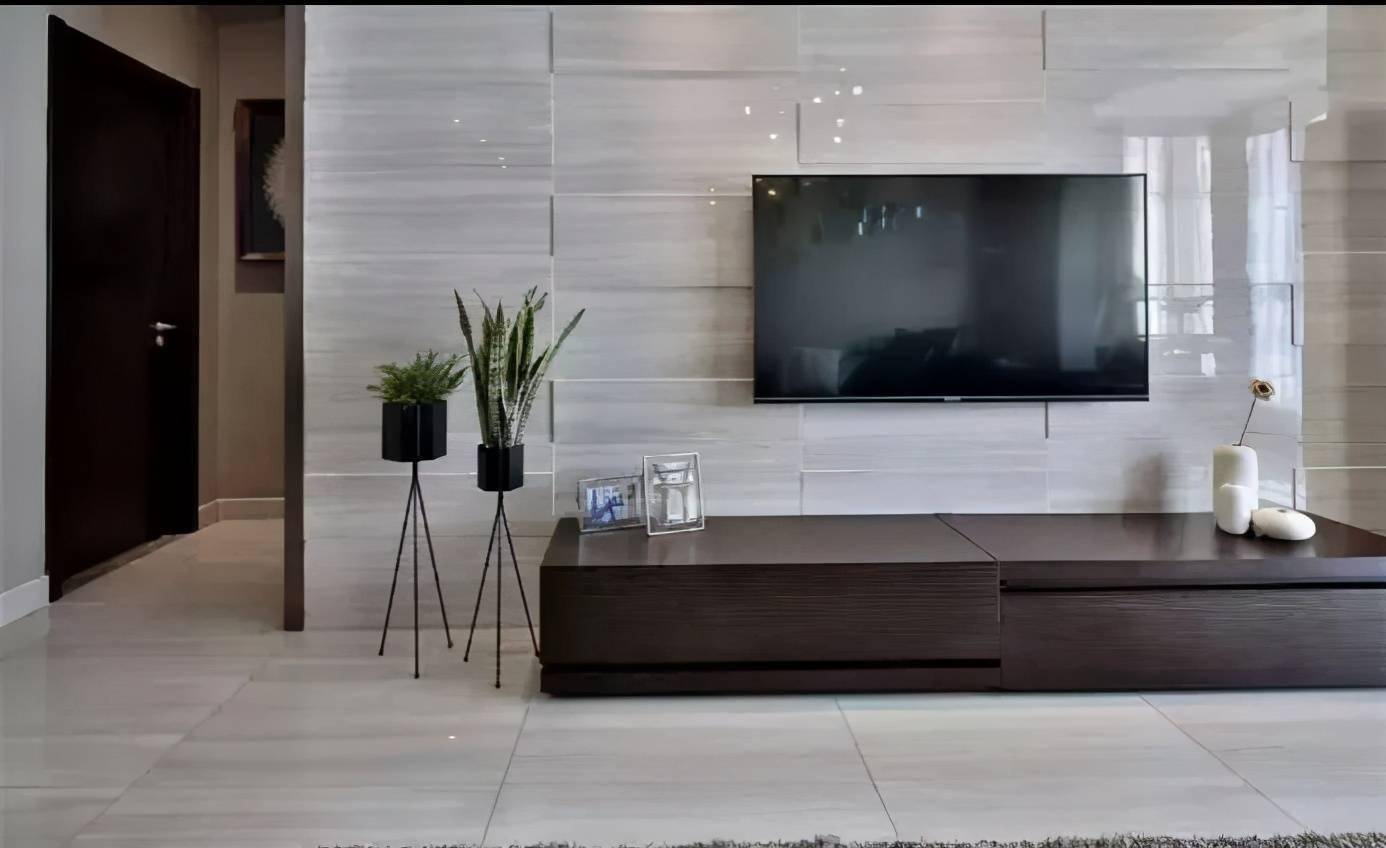 电视墙还在纠结要不要贴瓷砖这样客厅美美哒