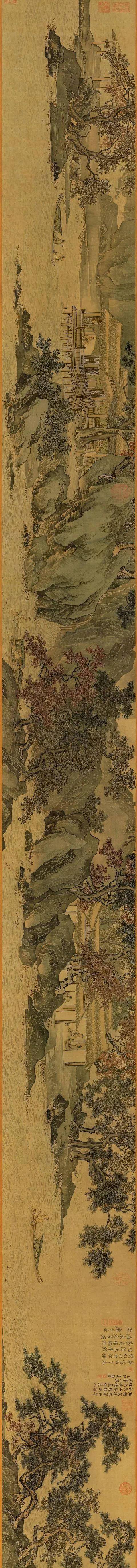 中国美術『 唐寅  唐伯虎  山水 』 中国明代山水画家   手巻 a02 中国古代山水画，明四家唐寅山水画欣赏_唐伯虎_人物画_吴中四才子