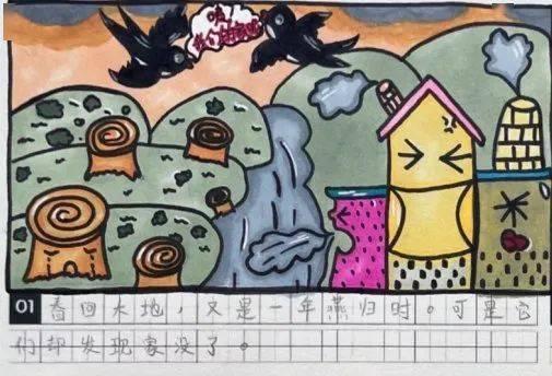 郭宇航,妥荣斐彦,战雨彤,小泽璃那,刘欣妍同学生态环境四联漫画作品