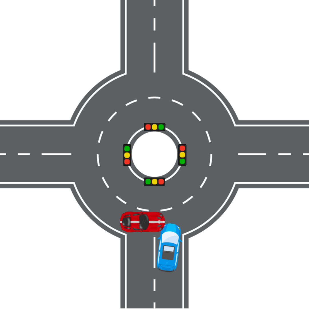 有些环岛路口比较窄车辆容易在进出岛时相遇,如果没有礼让,进岛车辆与