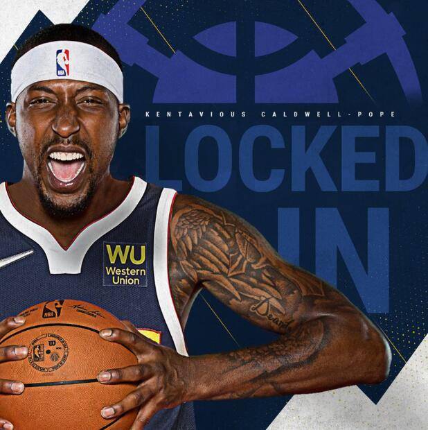 掘金宣布正式续约波普,过去两年接球投三分准星联盟前十_考德威尔