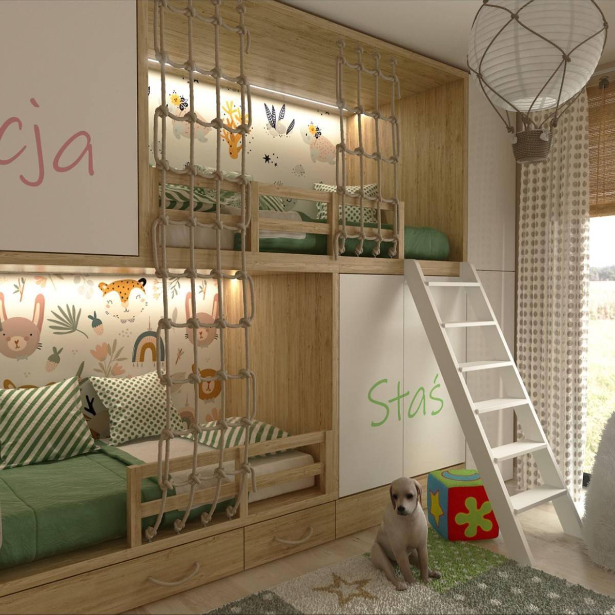 儿童房装修树屋vs高低床哪个更适合孩子对比下就清楚了