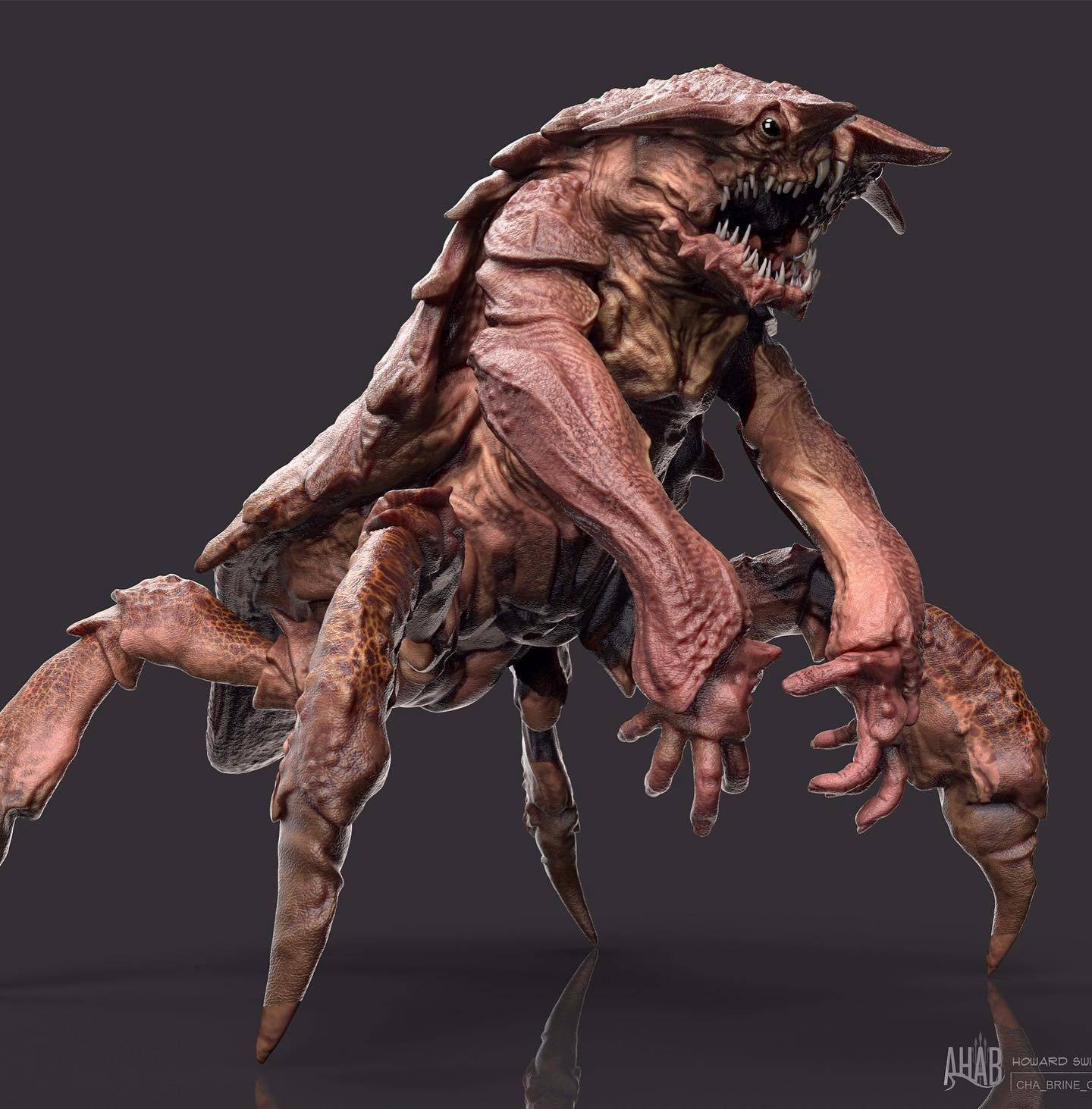 温子仁分享海王概念设计图海怪面目狰狞