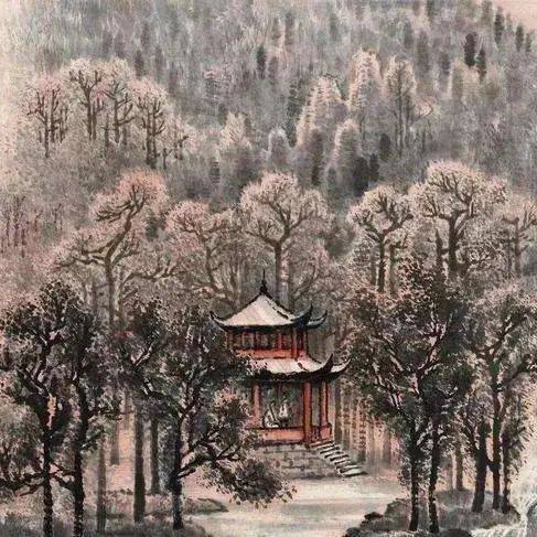 李可染画瀑布,能避暑_山水画_图书_正版