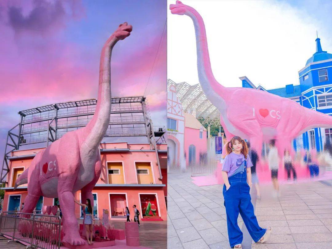 梦回侏罗纪梦幻时代和20米的粉红腕龙合个影当一回真正的驯龙高手!