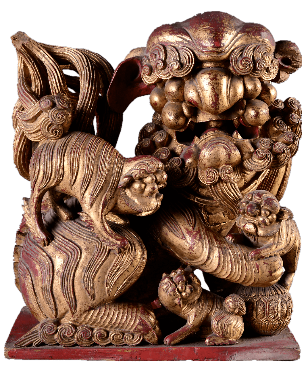 来深博看狮子吧!_木雕_彩门_圆雕