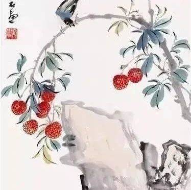 他画的荔枝,堪称岭南之最!_容漱石_花鸟画家_画派