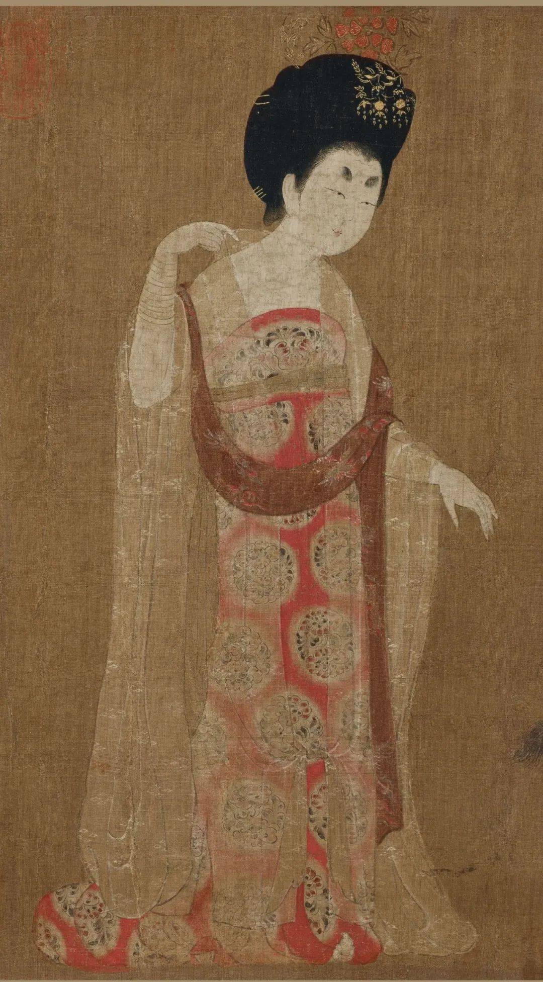 四尺中堂 中国近代風 人物画 掛け軸 仕女図 手描き作品・表装済み