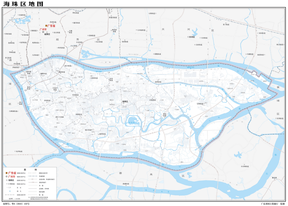 只要摊开地图,你就会发现海珠区四面皆被珠江包围,恰似一枚横卧在珠江