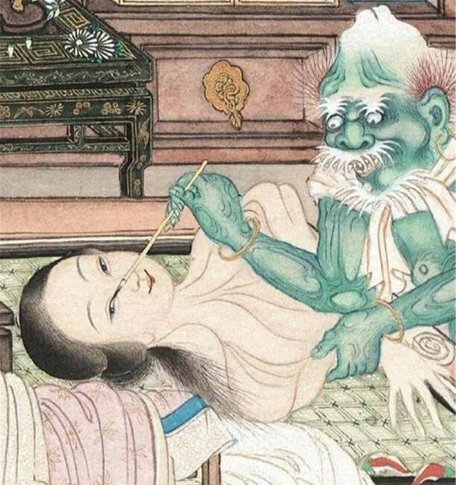 还有很多描绘鬼怪的古代绘画,比如说清代时期的一张无名女鬼图,就是