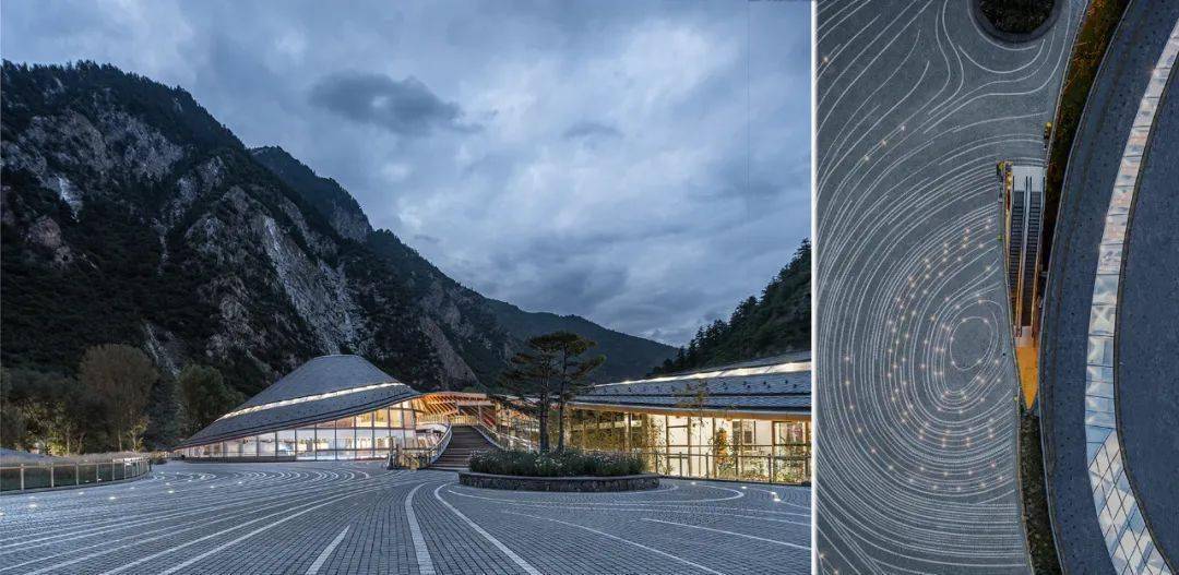 "九寨星云"集散广场——艺术铺地景观△建成实景鸟瞰08thad九寨沟日