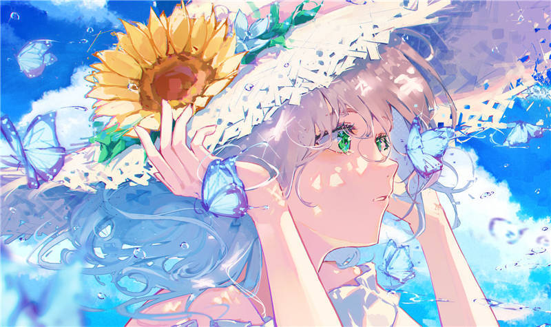 想要留住那个夏天,草帽特辑二次元女生头像_夏天_特辑_草帽