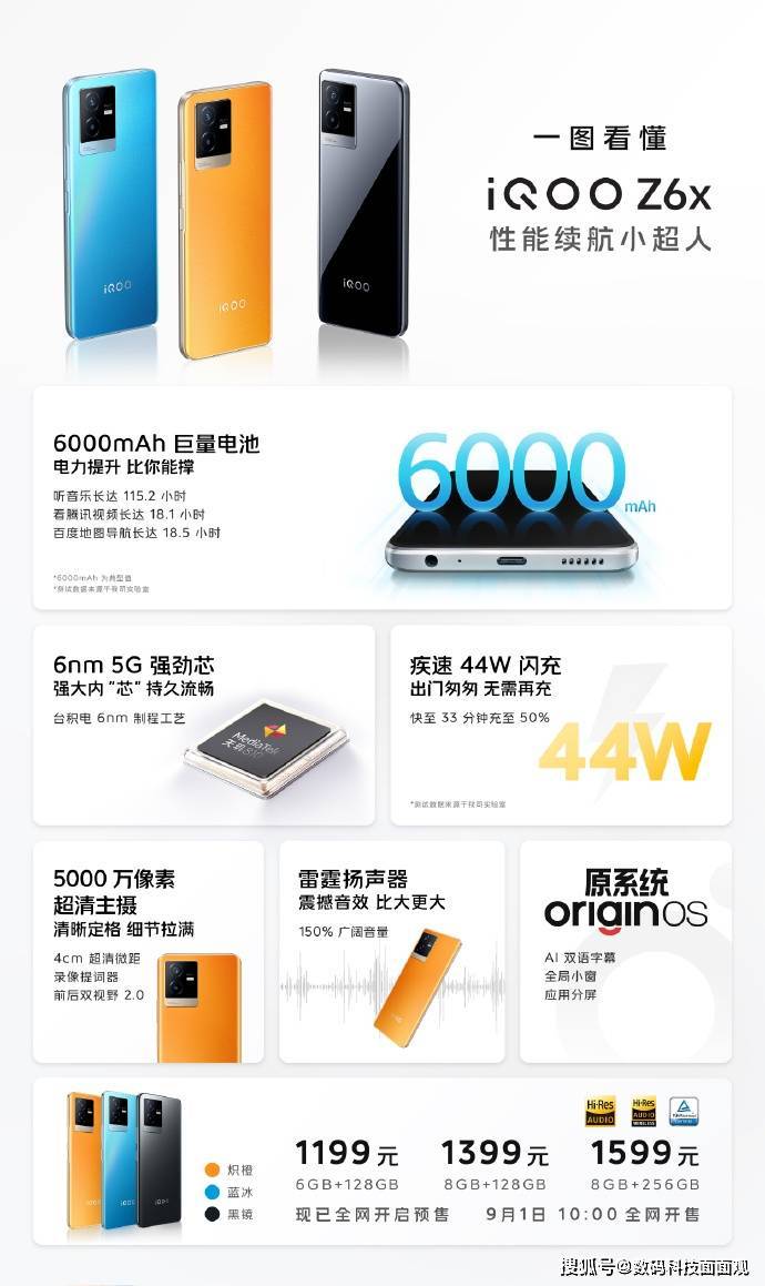 小米Redmi Note11劲敌来袭，vivo iQOO Z6x仅售1199元，6000mAh电池插图2