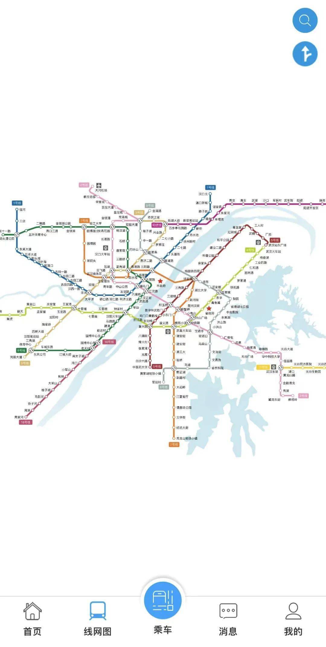 武汉地铁线路图最新版图片