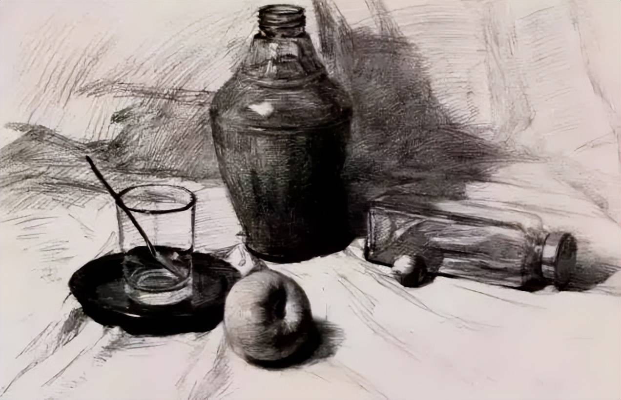 素描静物中的玻璃器皿,到底有多难?_物体_质感_液体