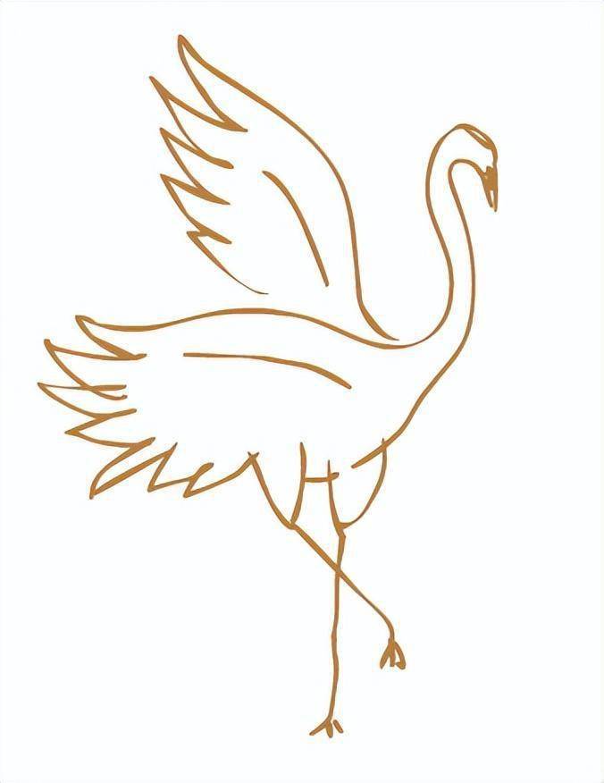 大概七八岁,我堂姐在奶奶家的大厅里,用粉笔画了一只仙鹤,我也