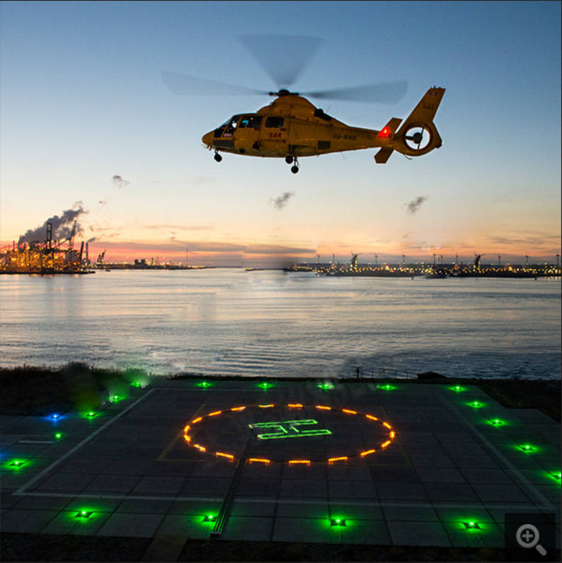 系统是整个机场重要组成的一个部分,该产品适用于表面直升飞机停机坪