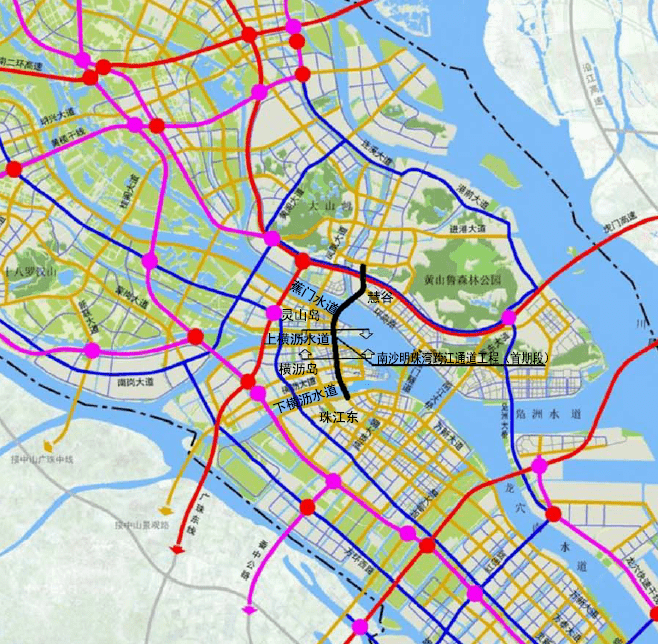 南沙明珠湾区跨江通道首期段完成设计施工总承包招标_交通_项目_水道