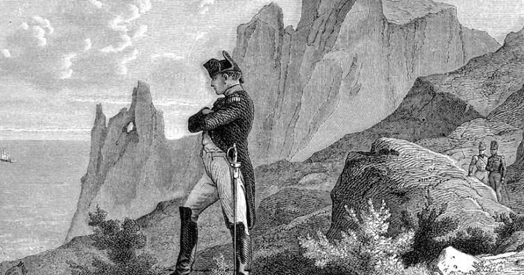 1814年,拿破仑失败后背流放到科西嘉岛上.