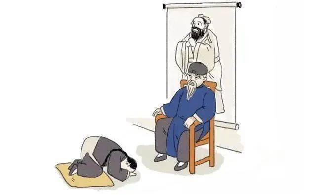 入学堂之后,便是行拜师礼.