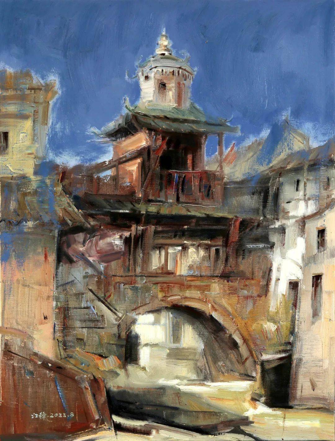 画家笔下的定南印象_美山_石桥_黄砂