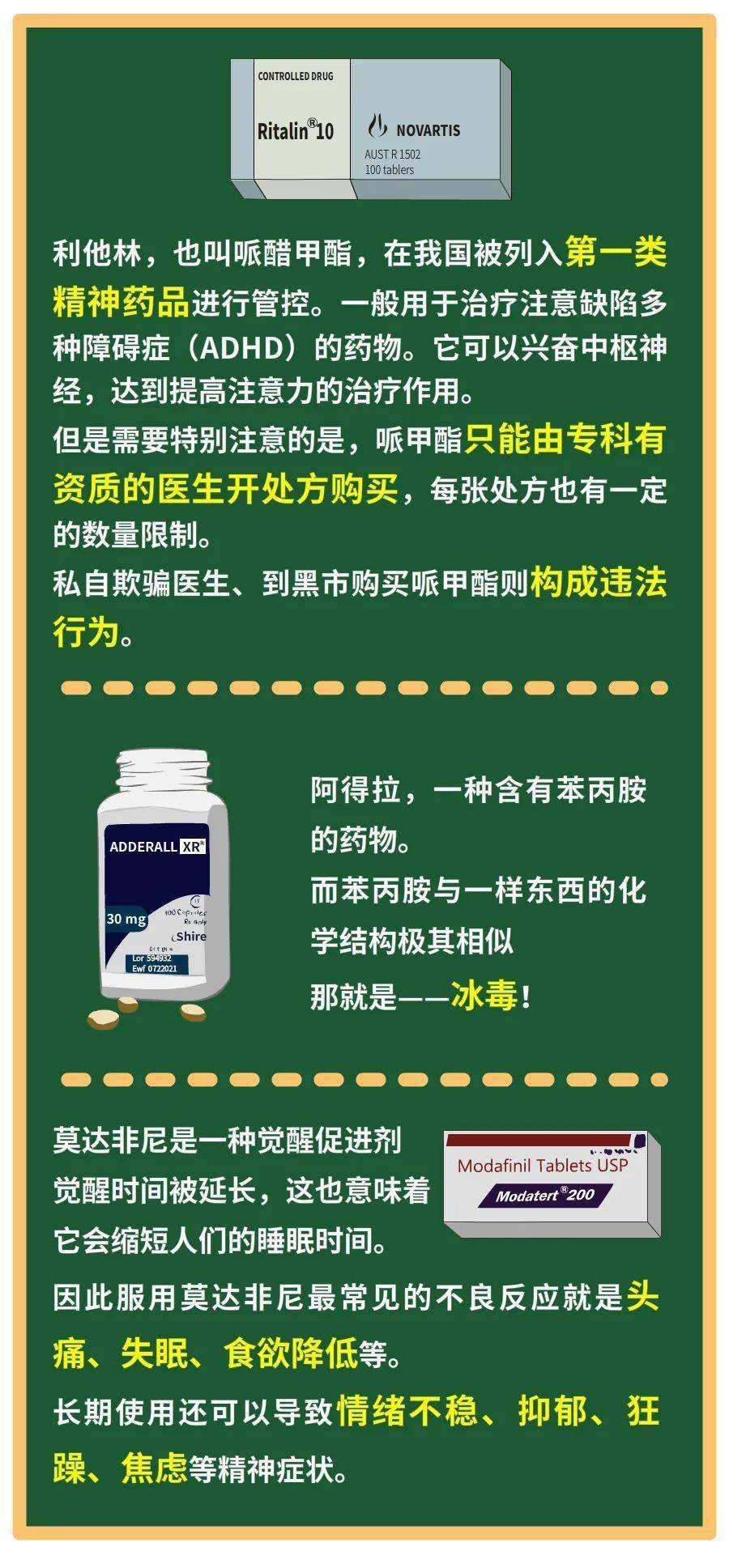 所谓的聪明药(利他林,阿莫达非尼等)在我国属于管制类精神药物