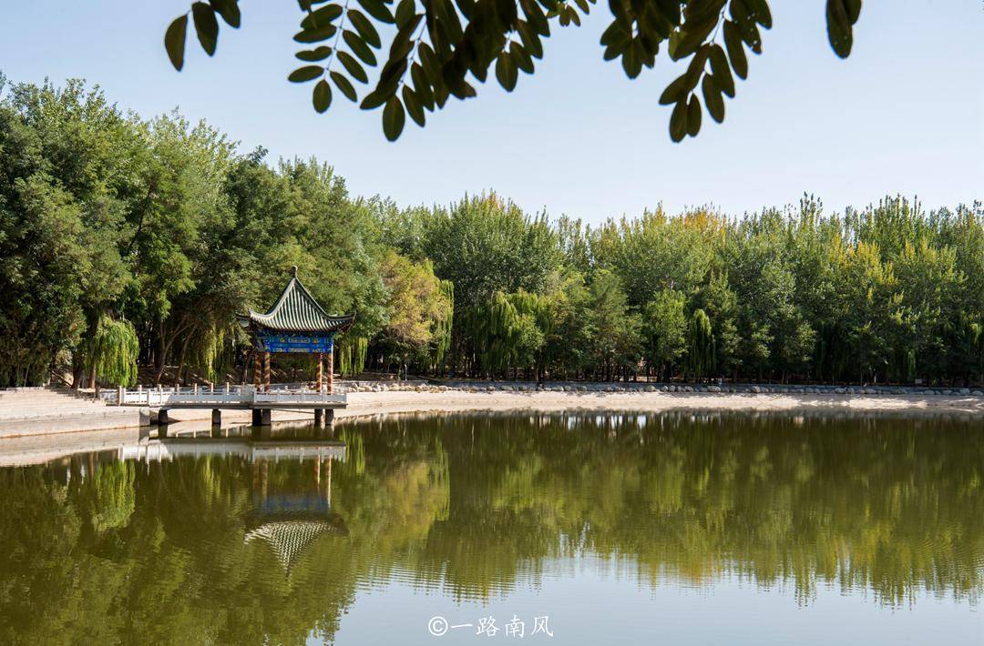 离开敦煌之前特地去打卡市区边缘的敦煌公园,这里绿树成荫,杨柳随风