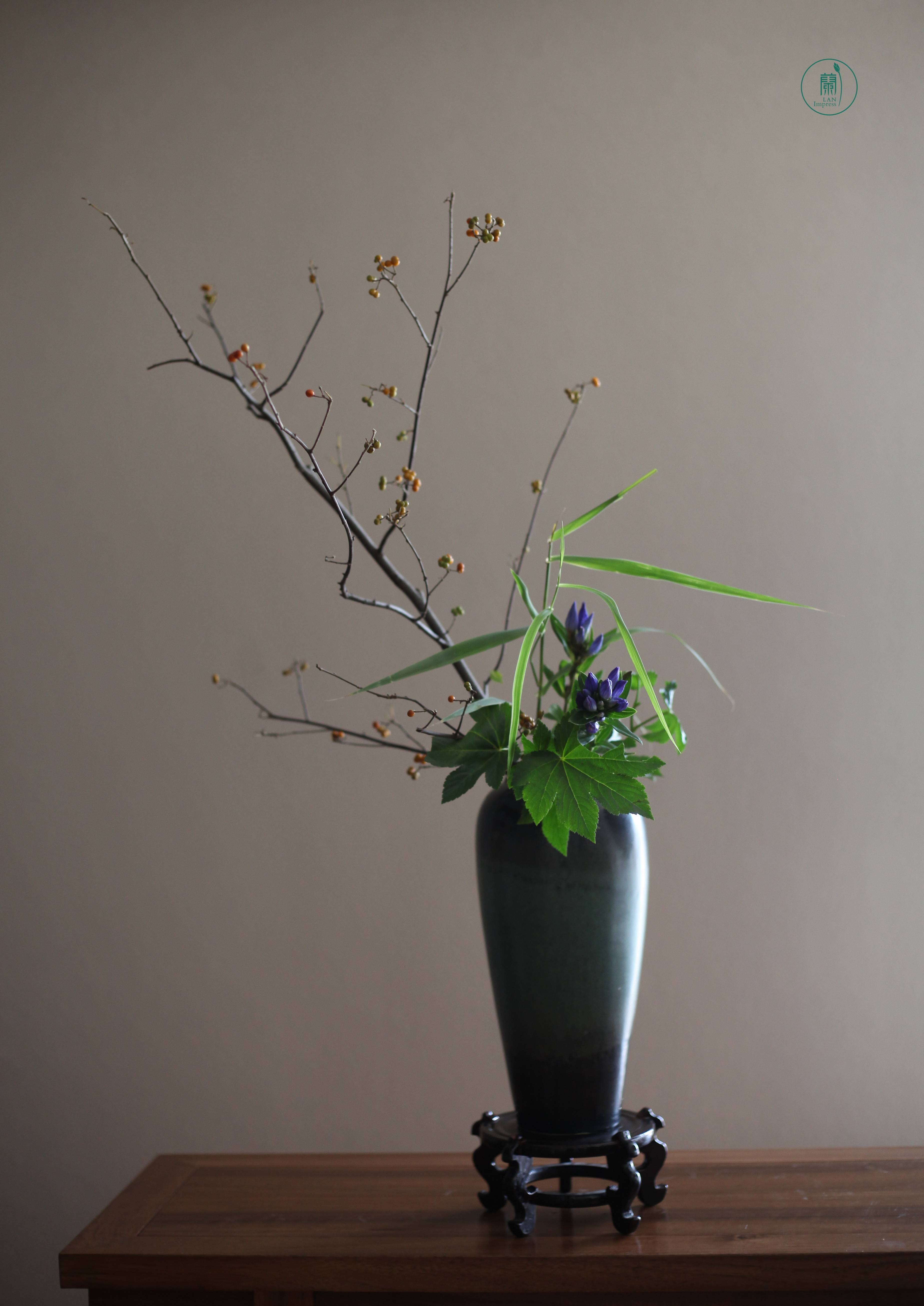 西安小原流花道培训|秋意花道的表达