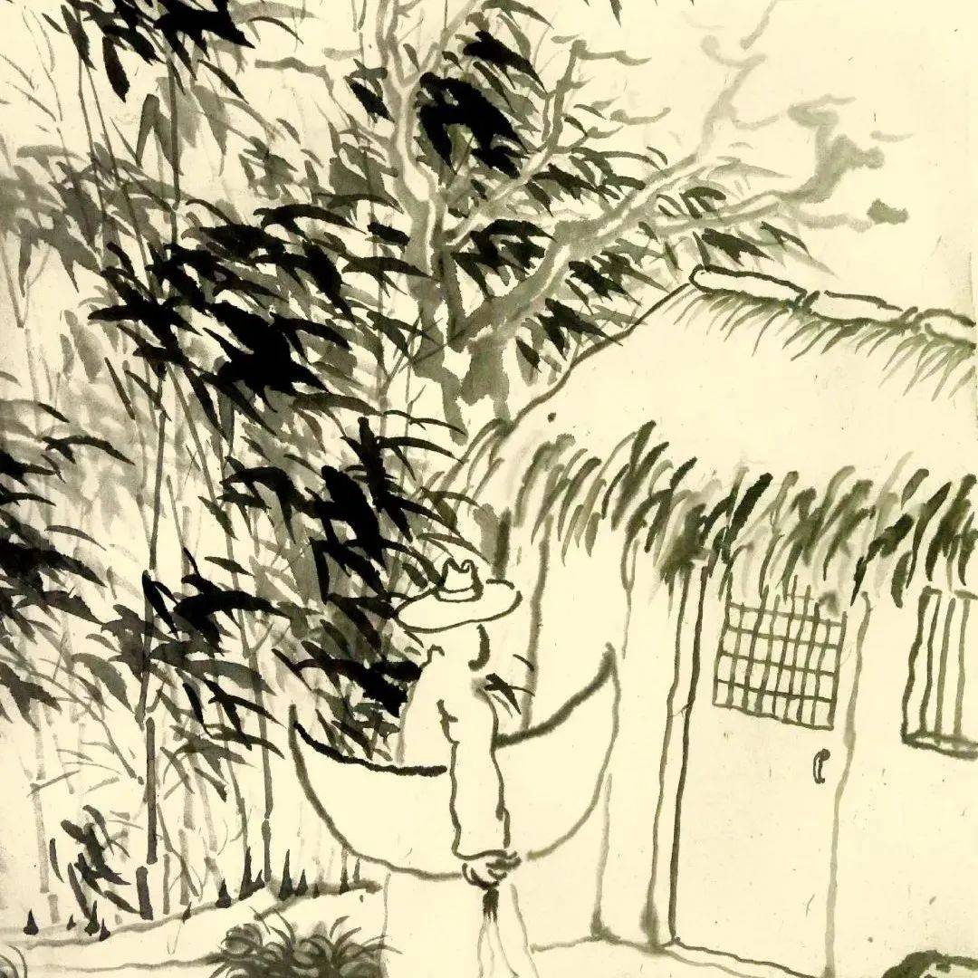老树画画:中秋即将来到,月亮却还没圆,我先偷它一半,抱着到你门前。_版权_人世_天地