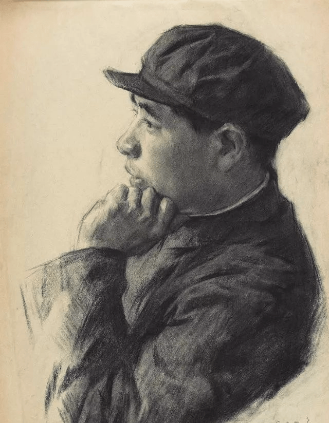 走进 靳尚谊素描作品_头像_中央美院_陕北