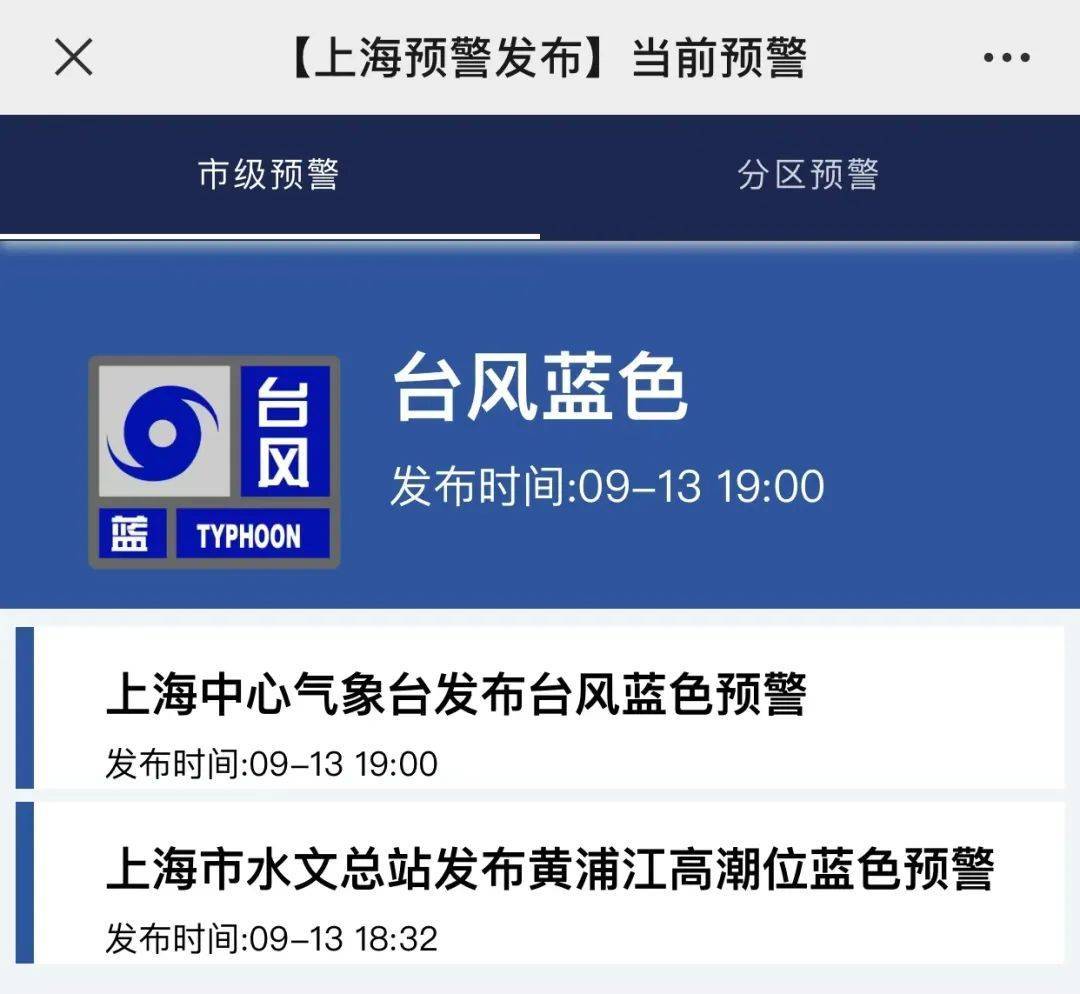 处台风"危险半圆"内,上海已发布双预警!