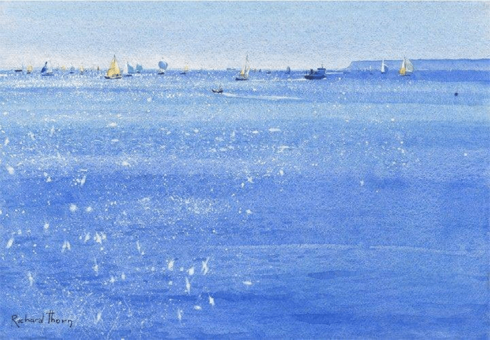 水彩画,海边风景,英国水彩画家richard thorn_交流_侵权_版权