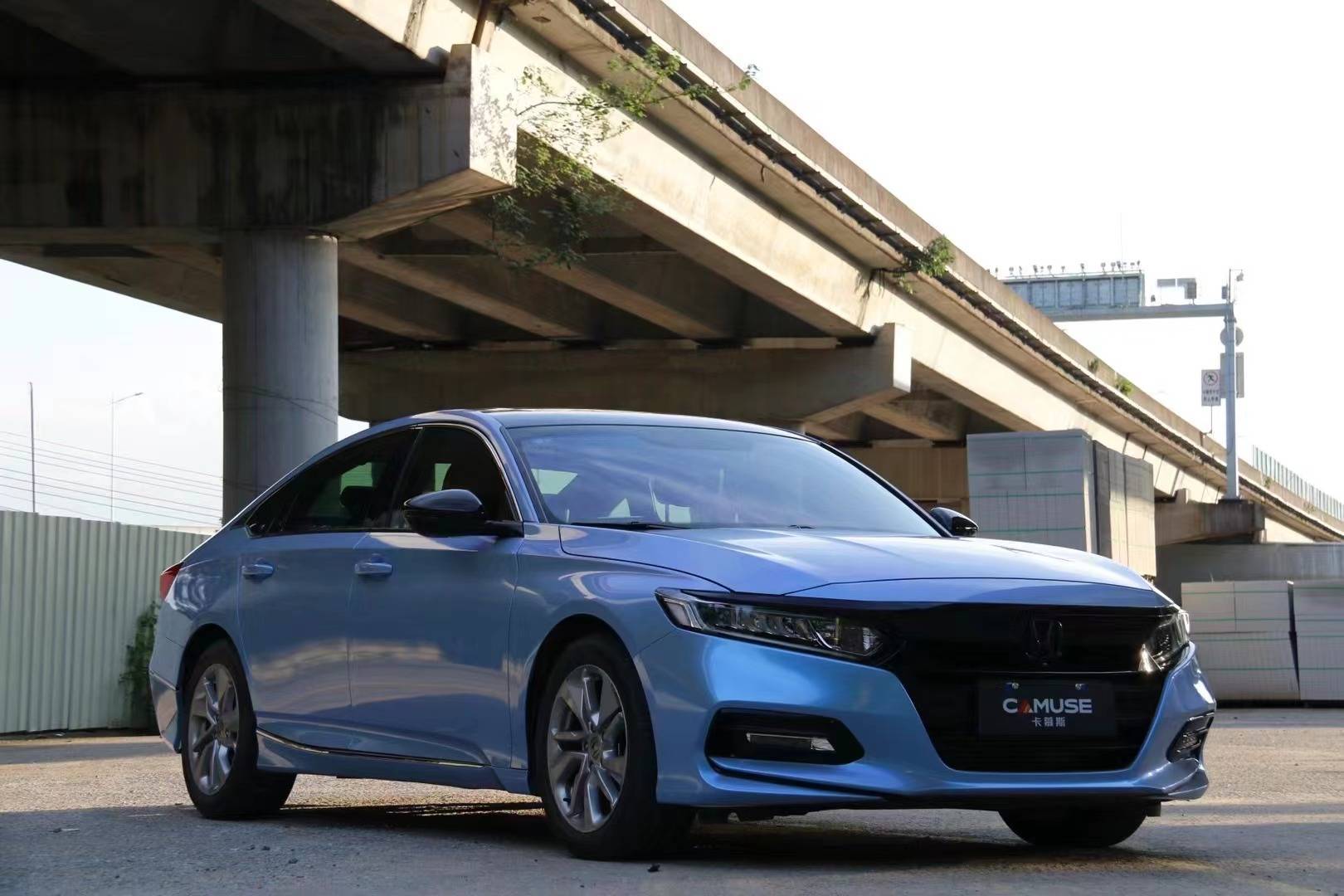 卡慕斯改色膜本田-梦幻灰魅蓝,哑光膜面质感十分显高级_魅蓝_质感