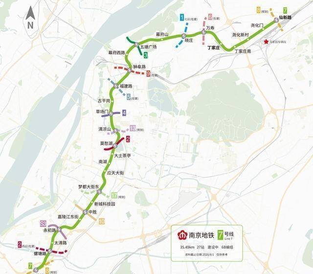 南京将迎新地铁，全长约35.49千米，设站27座，预计今年6月通车