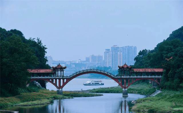 乐山乌尤寺桥图片
