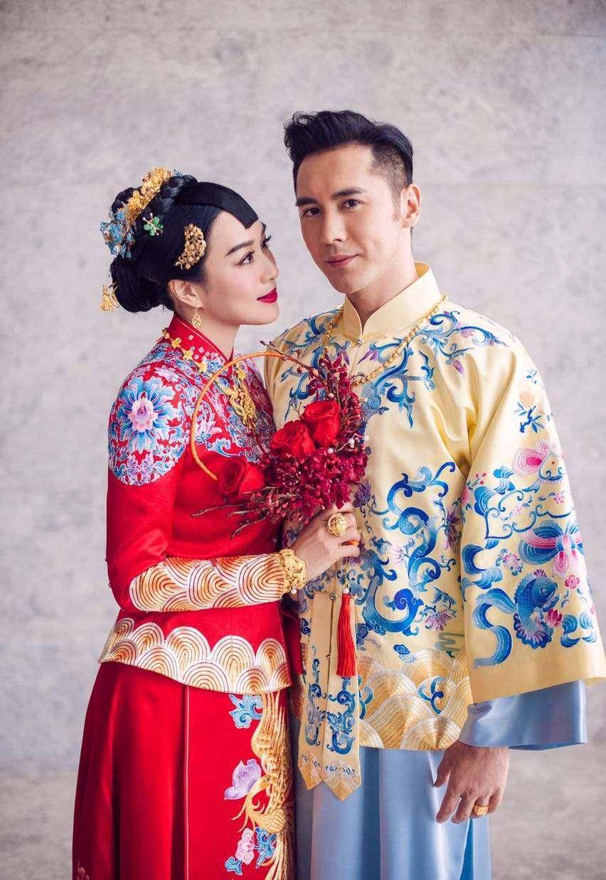 女明星绝美中式婚服,唐嫣刘诗诗杨颖安以轩,看女神们最美的那天_夫妇